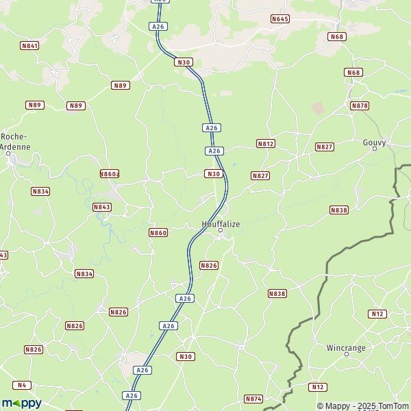 La carte pour la ville de 6660-6666 Houffalize