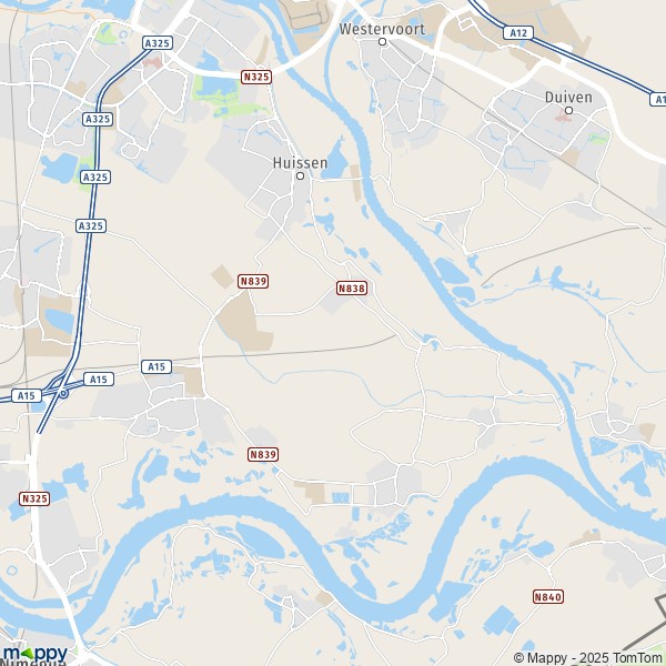 La carte pour la ville de Lingewaard 6662-6852