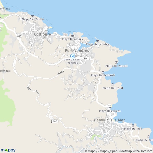 La carte pour la ville de Port-Vendres 66660