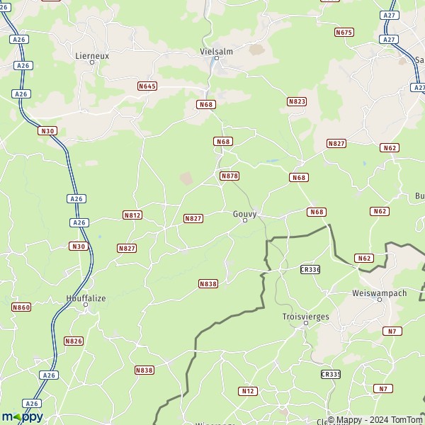 La carte pour la ville de 6670-6674 Gouvy