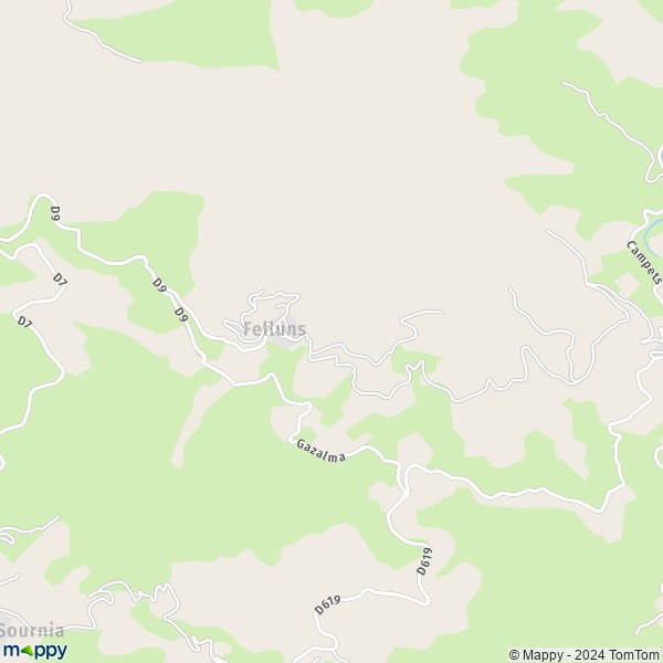 La carte pour la ville de Felluns 66730