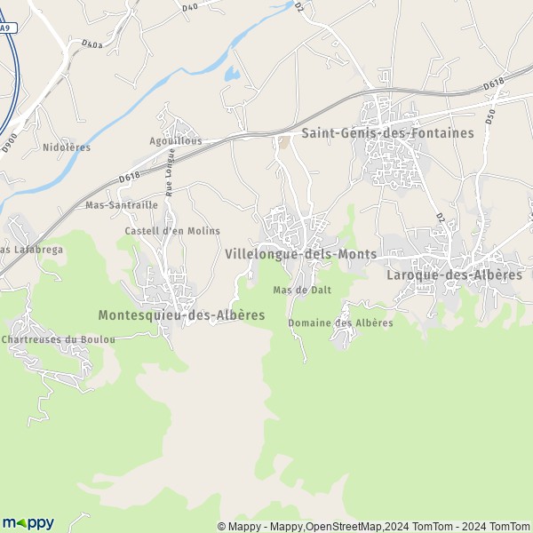 La carte pour la ville de Villelongue-dels-Monts 66740