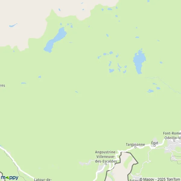 Plan AngoustrineVilleneuvedesEscaldes carte de Angoustrine