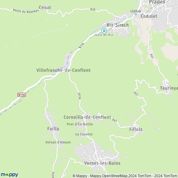 La carte pour la ville de Corneilla-de-Conflent 66820