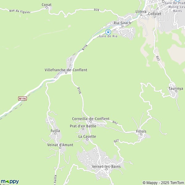 La carte pour la ville de Corneilla-de-Conflent 66820