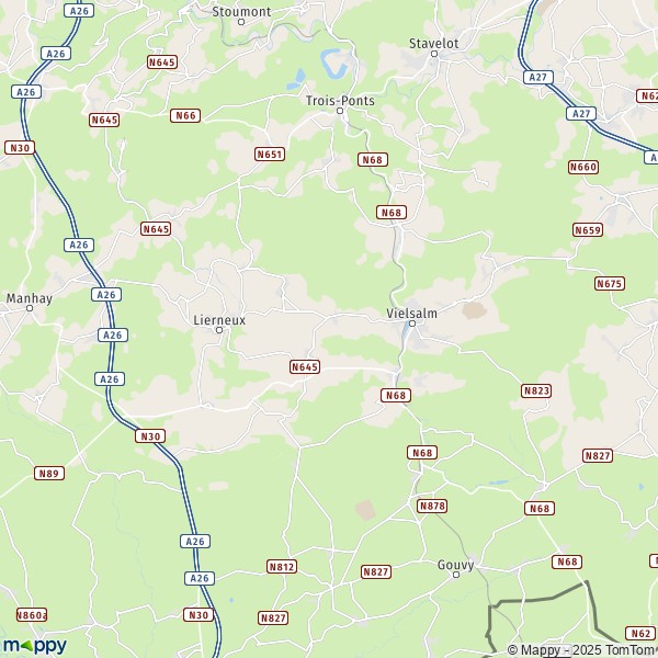 La carte pour la ville de 6690-6698 Vielsalm