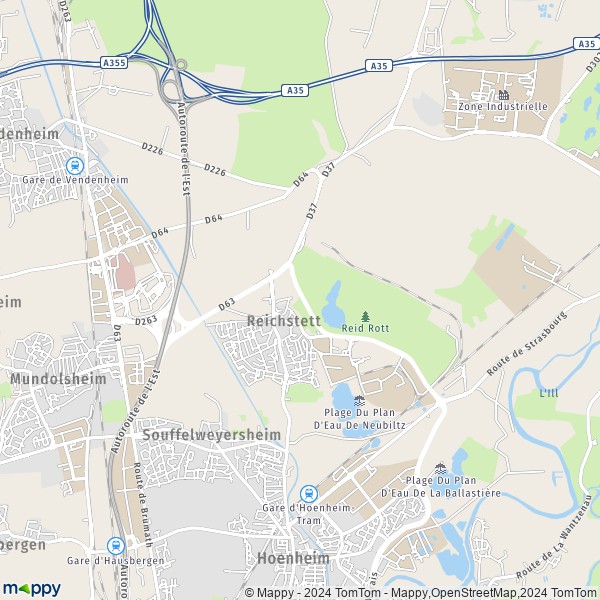 La carte pour la ville de Reichstett 67116