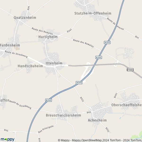 La carte pour la ville de Ittenheim 67117