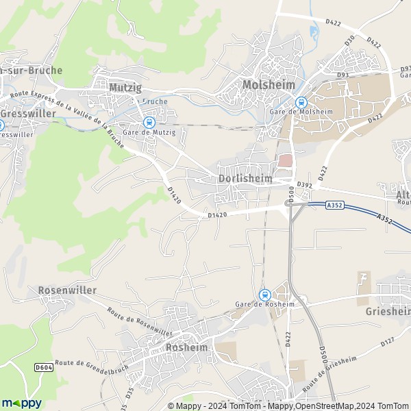 La carte pour la ville de Dorlisheim 67120