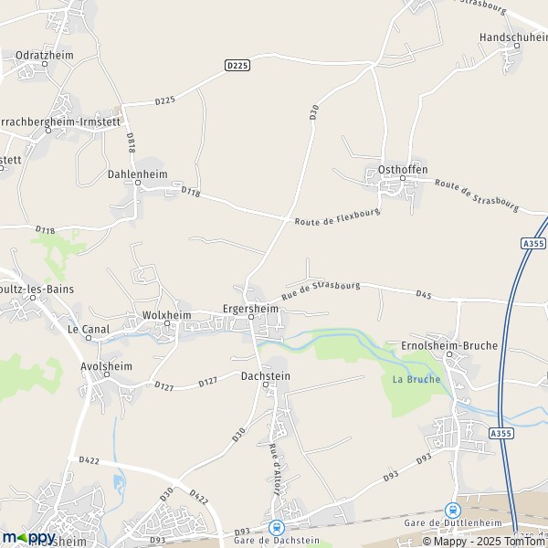 La carte pour la ville de Ergersheim 67120