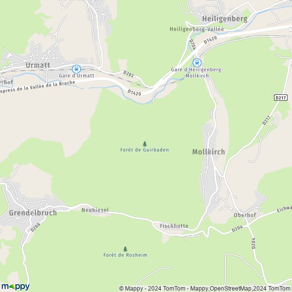 La carte pour la ville de Mollkirch 67190