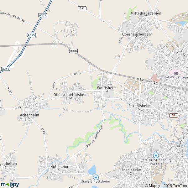 La carte pour la ville de Wolfisheim 67202