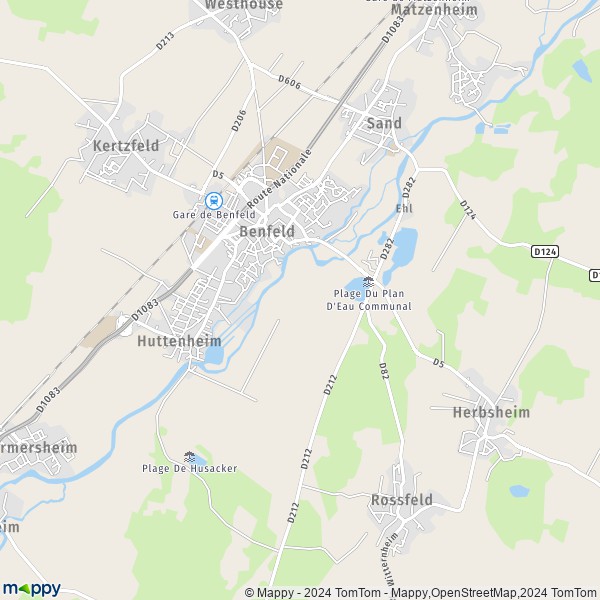 La carte pour la ville de Benfeld 67230