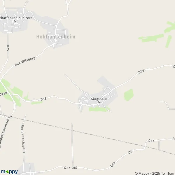 Plan Gingsheim carte de Gingsheim (67270) et infos pratiques