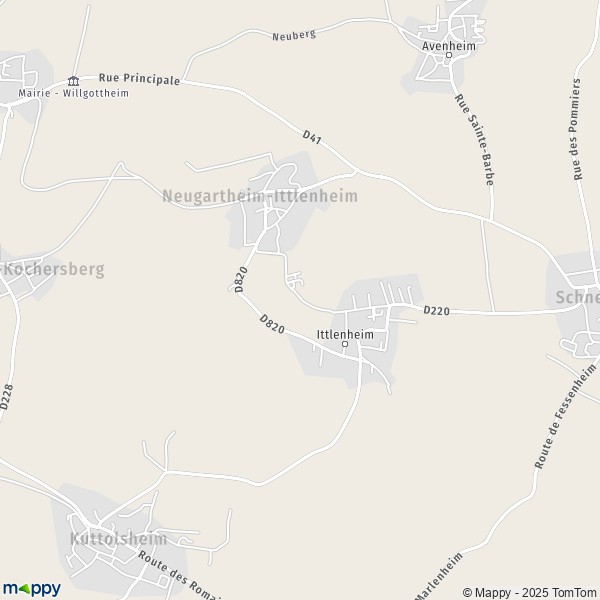 La carte pour la ville de Neugartheim-Ittlenheim 67370