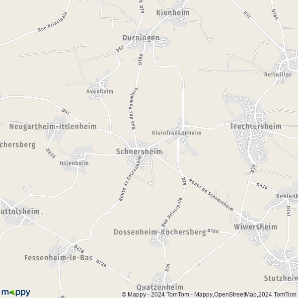 La carte pour la ville de Schnersheim 67370