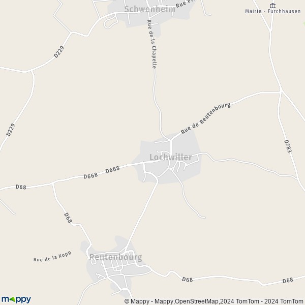 La carte pour la ville de Lochwiller 67440