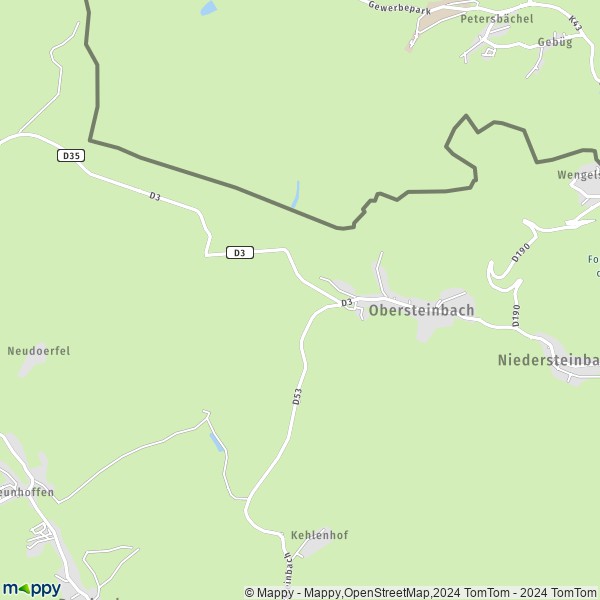 La carte pour la ville de Obersteinbach 67510