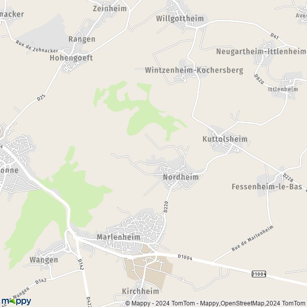 La carte pour la ville de Nordheim 67520