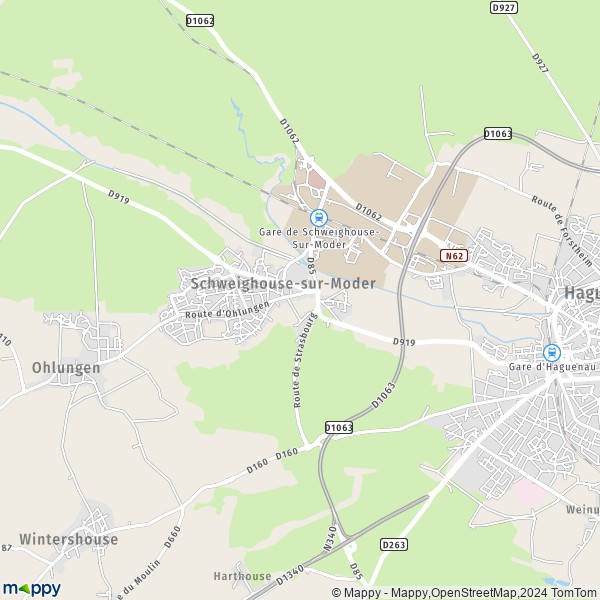 La carte pour la ville de Schweighouse-sur-Moder 67590
