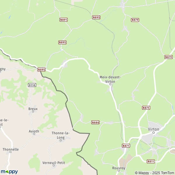 La carte pour la ville de 6769 Meix-Devant-Virton