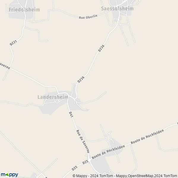 La carte pour la ville de Landersheim 67700