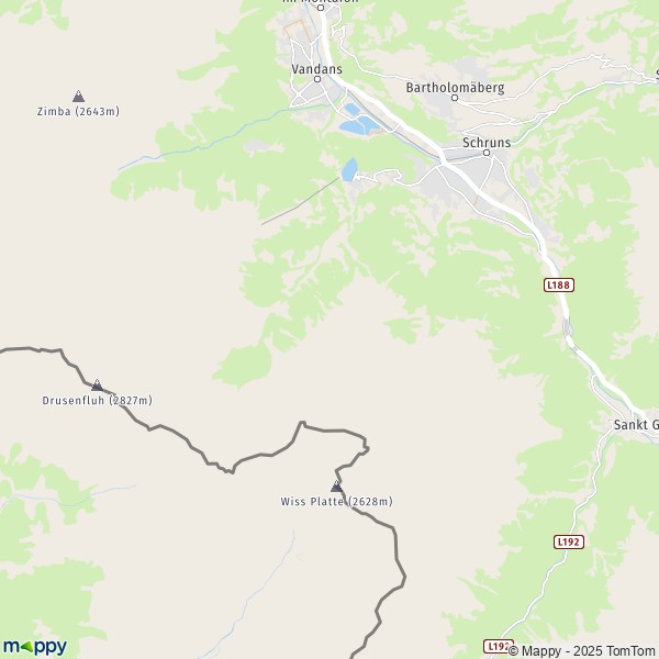 La carte pour la ville de Tschagguns 6774-6780
