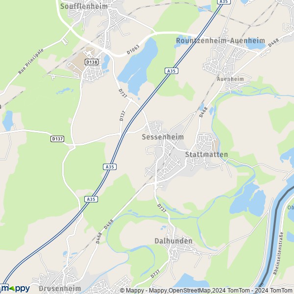 La carte pour la ville de Sessenheim 67770