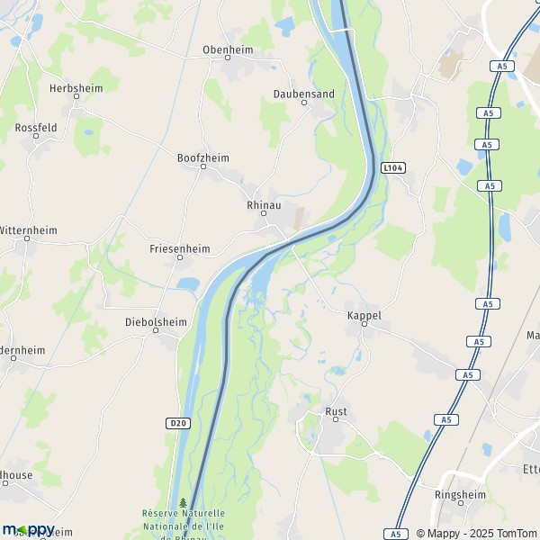 La carte pour la ville de Rhinau 67860