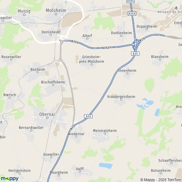 La carte pour la ville de Bischoffsheim 67870