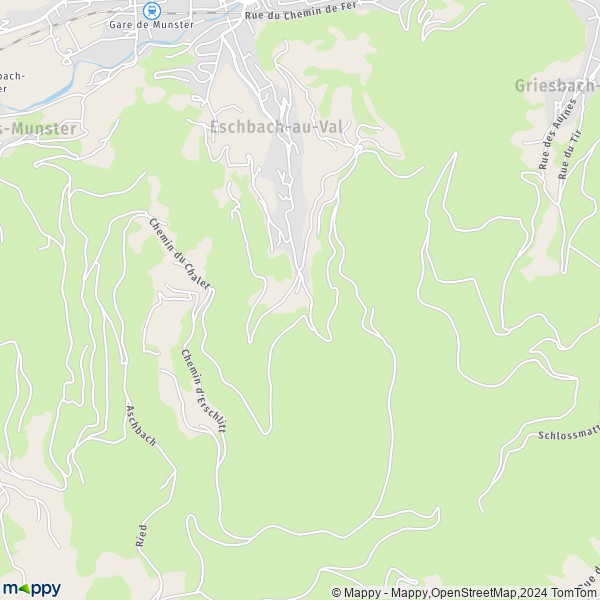 La carte pour la ville de Eschbach-au-Val 68140