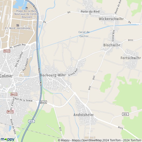 La carte pour la ville de Horbourg-Wihr 68180