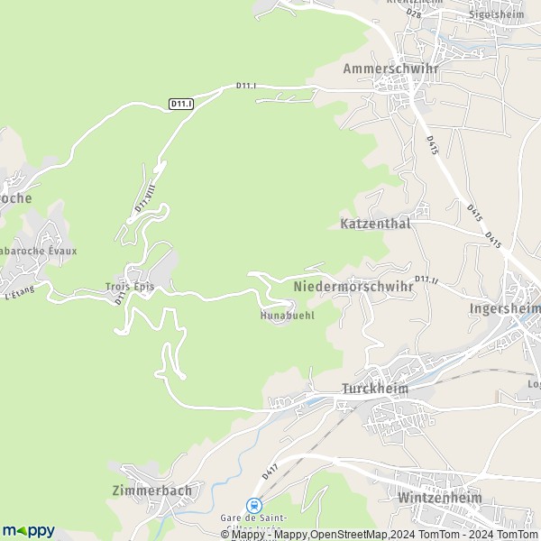 La carte pour la ville de Niedermorschwihr 68230