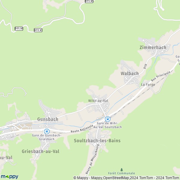 La carte pour la ville de Wihr-au-Val 68230