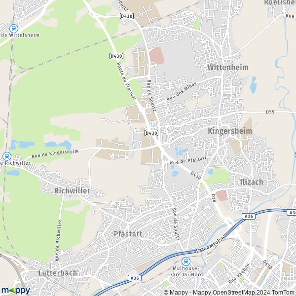 La carte pour la ville de Kingersheim 68260
