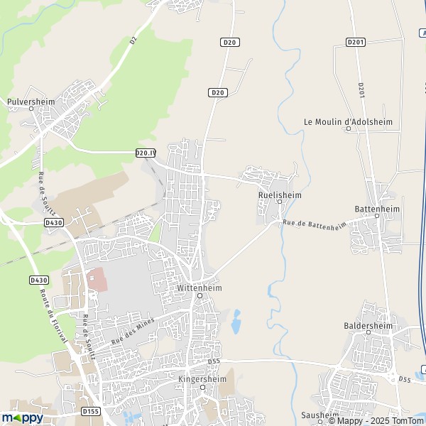 La carte pour la ville de Ruelisheim 68270