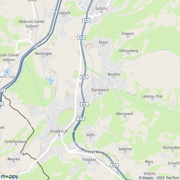 La carte pour la ville de Rankweil 6830-6832