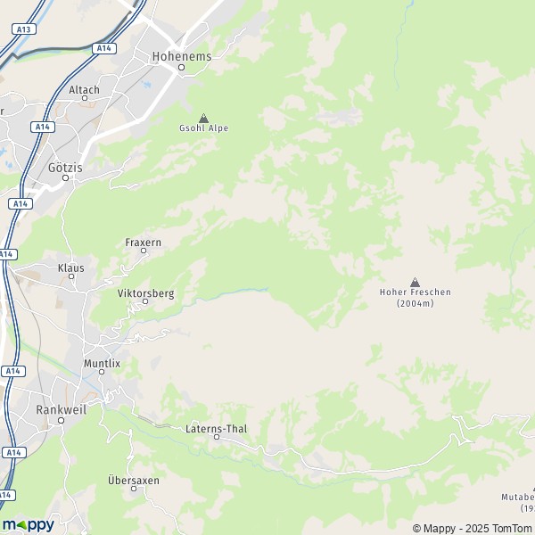 La carte pour la ville de Viktorsberg 6832-6836