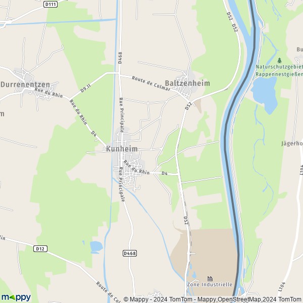 La carte pour la ville de Kunheim 68320
