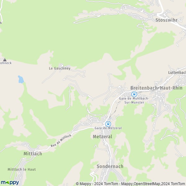 La carte pour la ville de Muhlbach-sur-Munster 68380