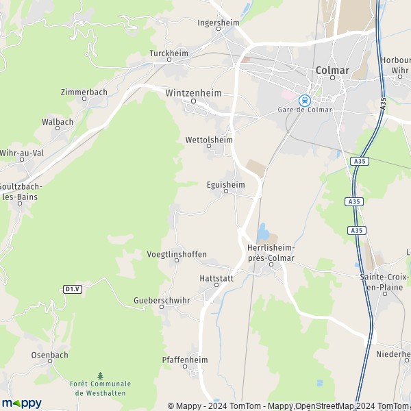 La carte pour la ville de Eguisheim 68420