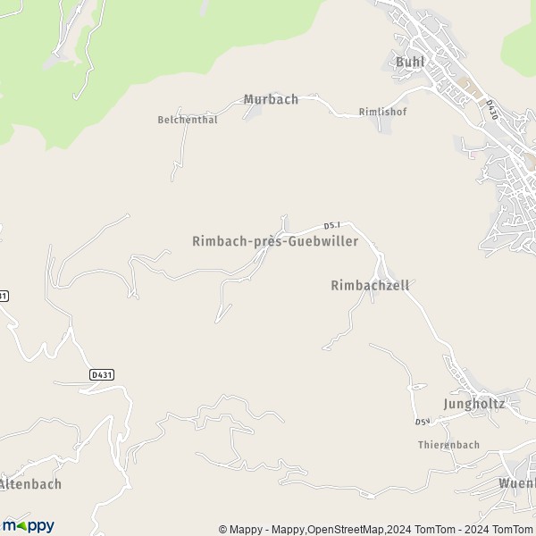 La carte pour la ville de Rimbach-près-Guebwiller 68500