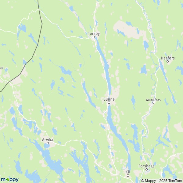 La carte pour la ville de Sunne 68591-68698