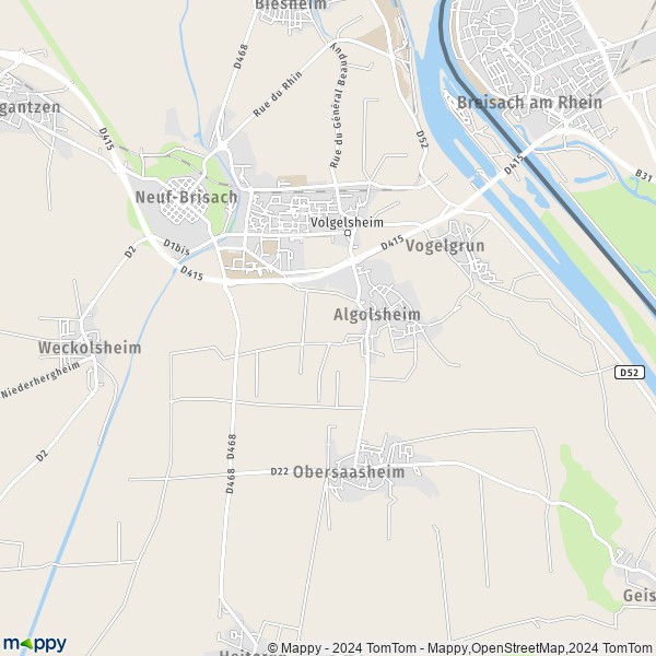 La carte pour la ville de Algolsheim 68600