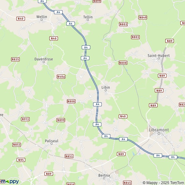 La carte pour la ville de 6870-6890 Libin