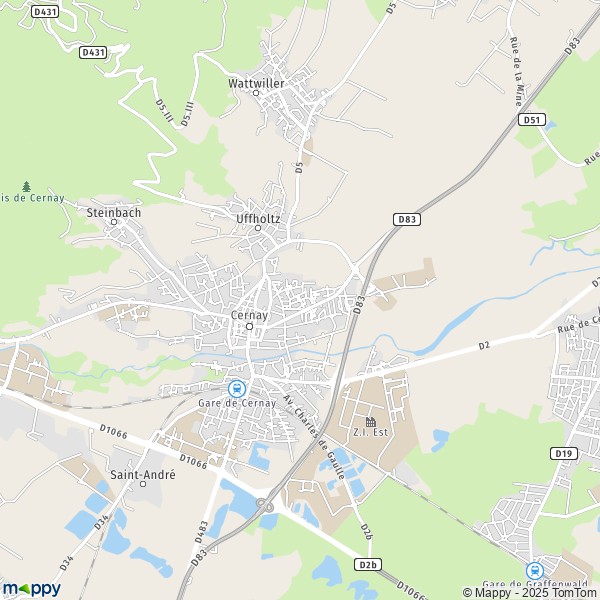 Carte Faubourg de Colmar, 68700 Cernay