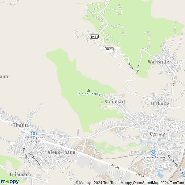 La carte pour la ville de Steinbach 68700