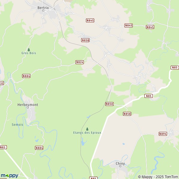La carte pour la ville de 6880-6887 Herbeumont