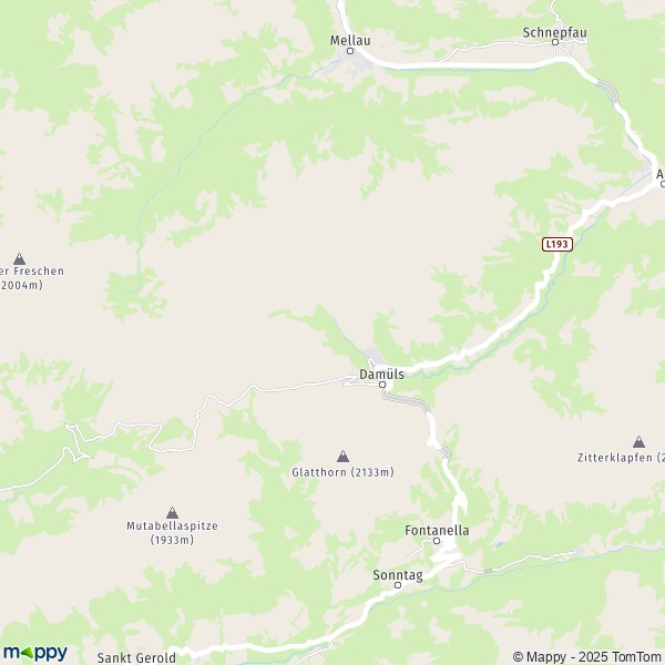 La carte pour la ville de Damüls 6884