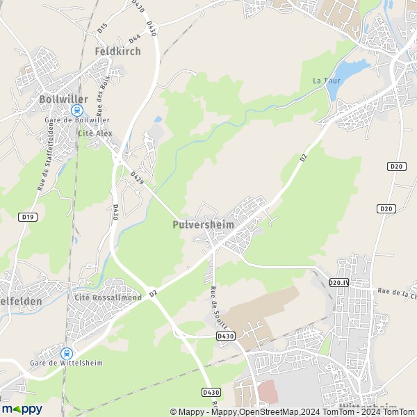 La carte pour la ville de Pulversheim 68840